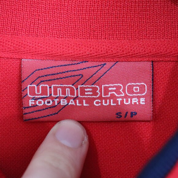 Vintage Y2K Umbro Zip Up Training Jacket Red/Navy Men's Size Small - Picture 8 of 9